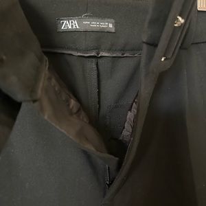 Black High-Waisted Slacks with Belt